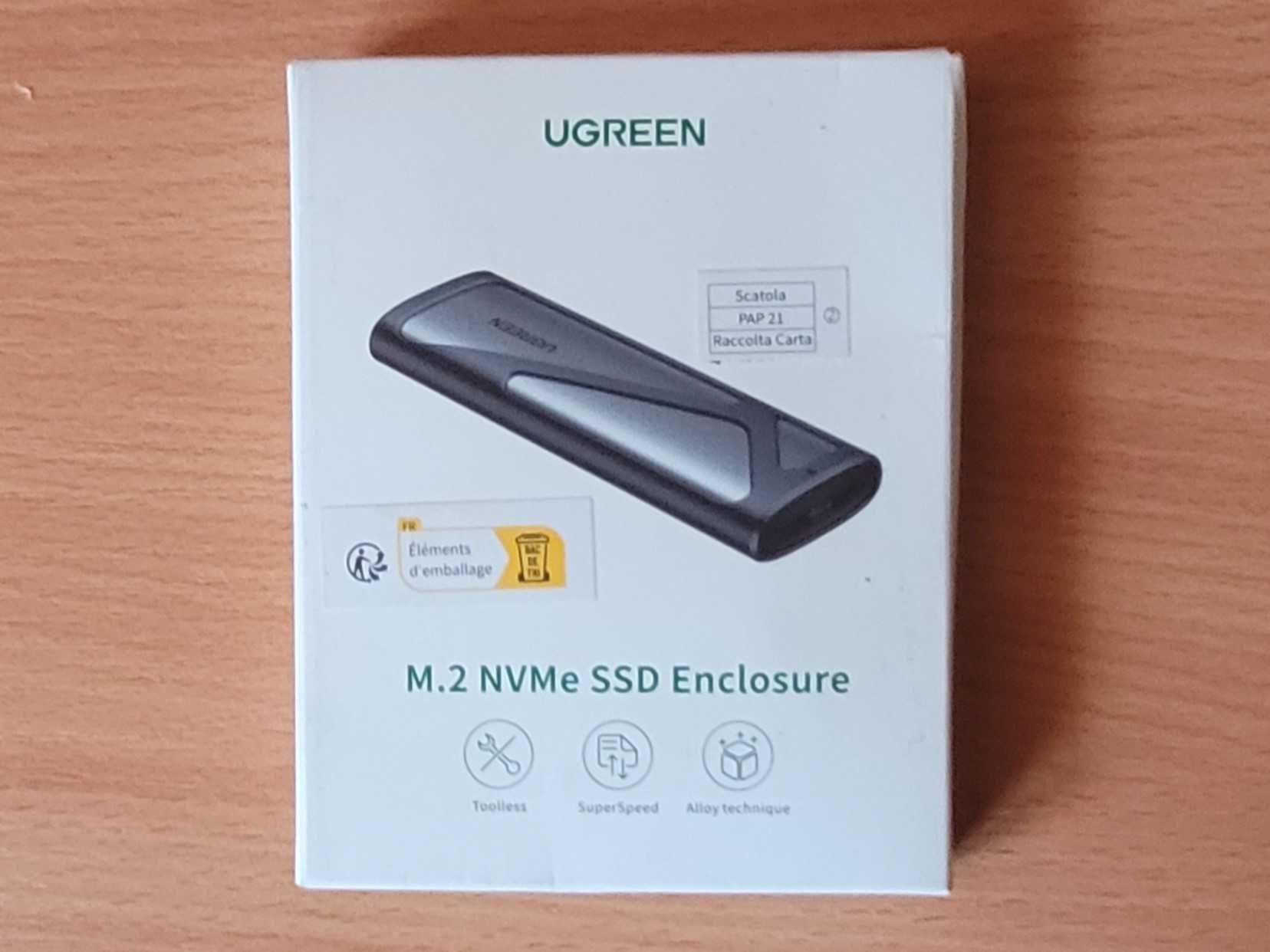 Obudowa dysku SSD M.2 UGREEN CM400, NVMe, SATA, 10Gbps, USB-C (szara)