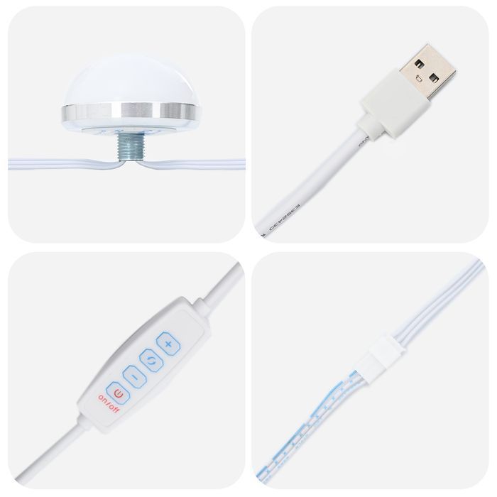 Vidaxl Lustro Toaletowe Z Oświetleniem Led Szare Sonoma 60X55X18 Cm