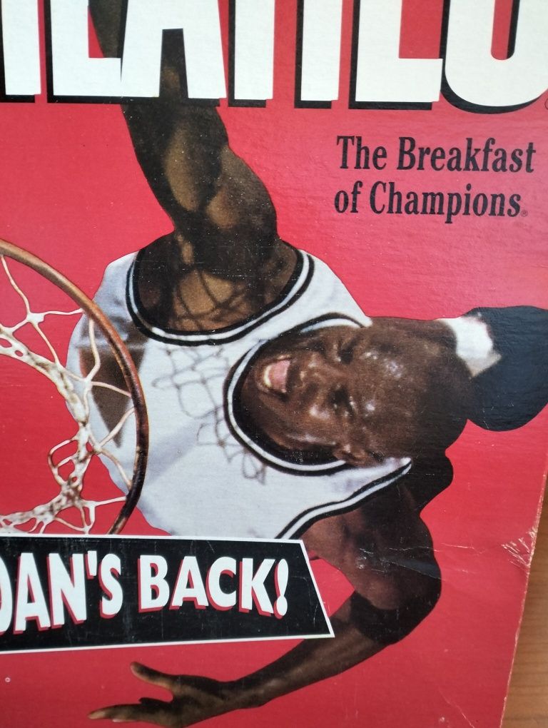 Antiga caixa de cereais Wheaties Michael Jordan