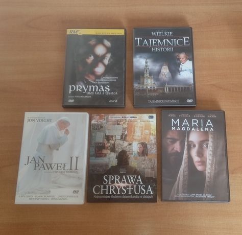 Pakiet 5 filmów DVD - filmy o tematyce chrześcijańskiej - używane