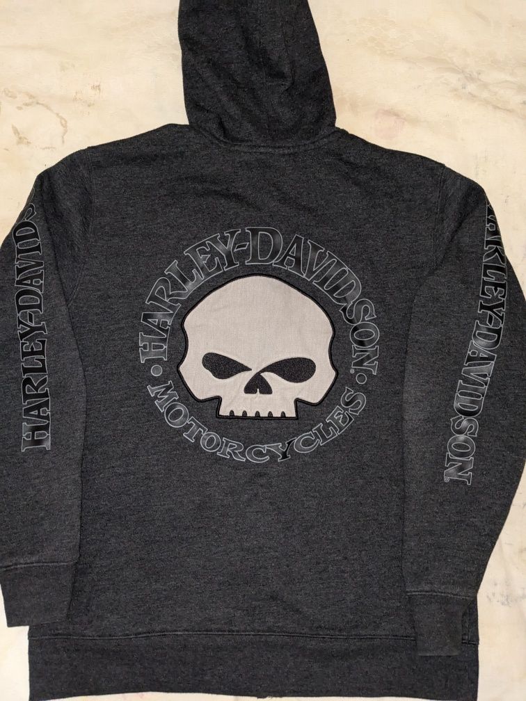 Флисовая толстовка с капюшоном Harley Davidson Wille G  Skull
