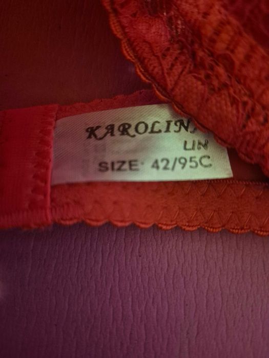 Komplet czerwonej koronkowej bielizny NOWY, XL