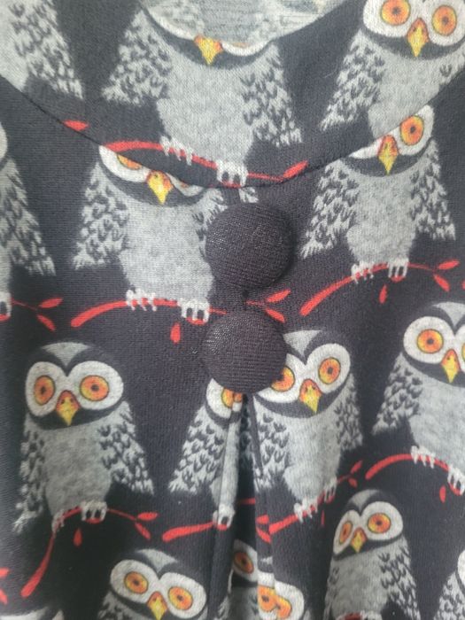 Sweterkowa tunika w sowy Happi ,unikatowa,XL(42)