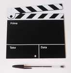 Pequena claquete / Take de cinema para festa ou casamento