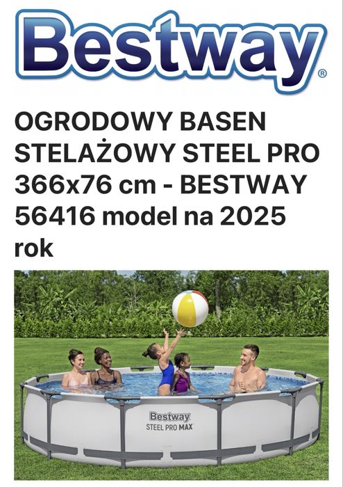 Basen ogrodowy 3,66 m x 71 cm + skimmer + plandeka nagrzewajacą wodę