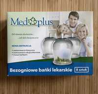 Med plus bezogniowe bańki lekarskie nowe szklane 8 szt