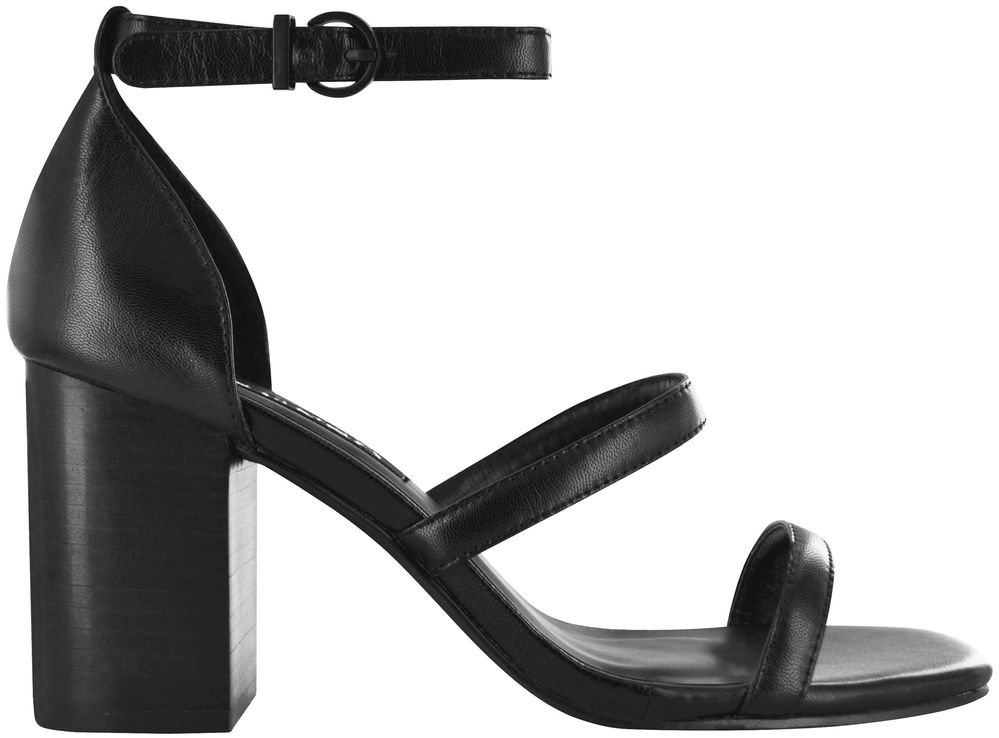 Чёрные кожаные босоножки на каблуке Senso в стиле YSL