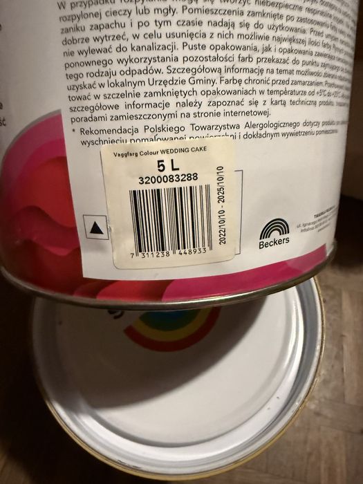 2x Beckers Väggfärg Colour Wedding Cake 5L – Farba lateksowa matowa
