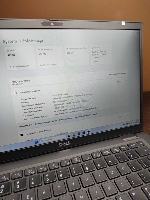 SMUKŁY LAPTOP | Latitude 7310 | i5-10310U | 16GB RAM | NOWY 512SSD