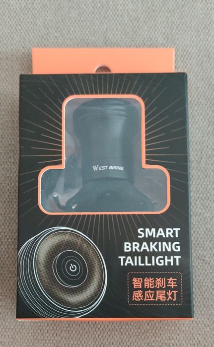 lampa rowerowa tylna WEST BIKING, auto wł + hamowanie, 400 mAh