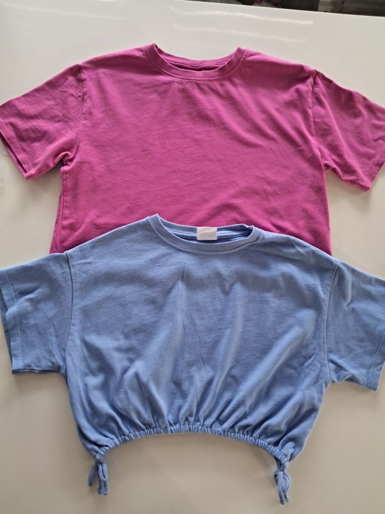 Koszulki T-shirt zestaw 8 sztuk Zara rozmiar 140 dziewczynka