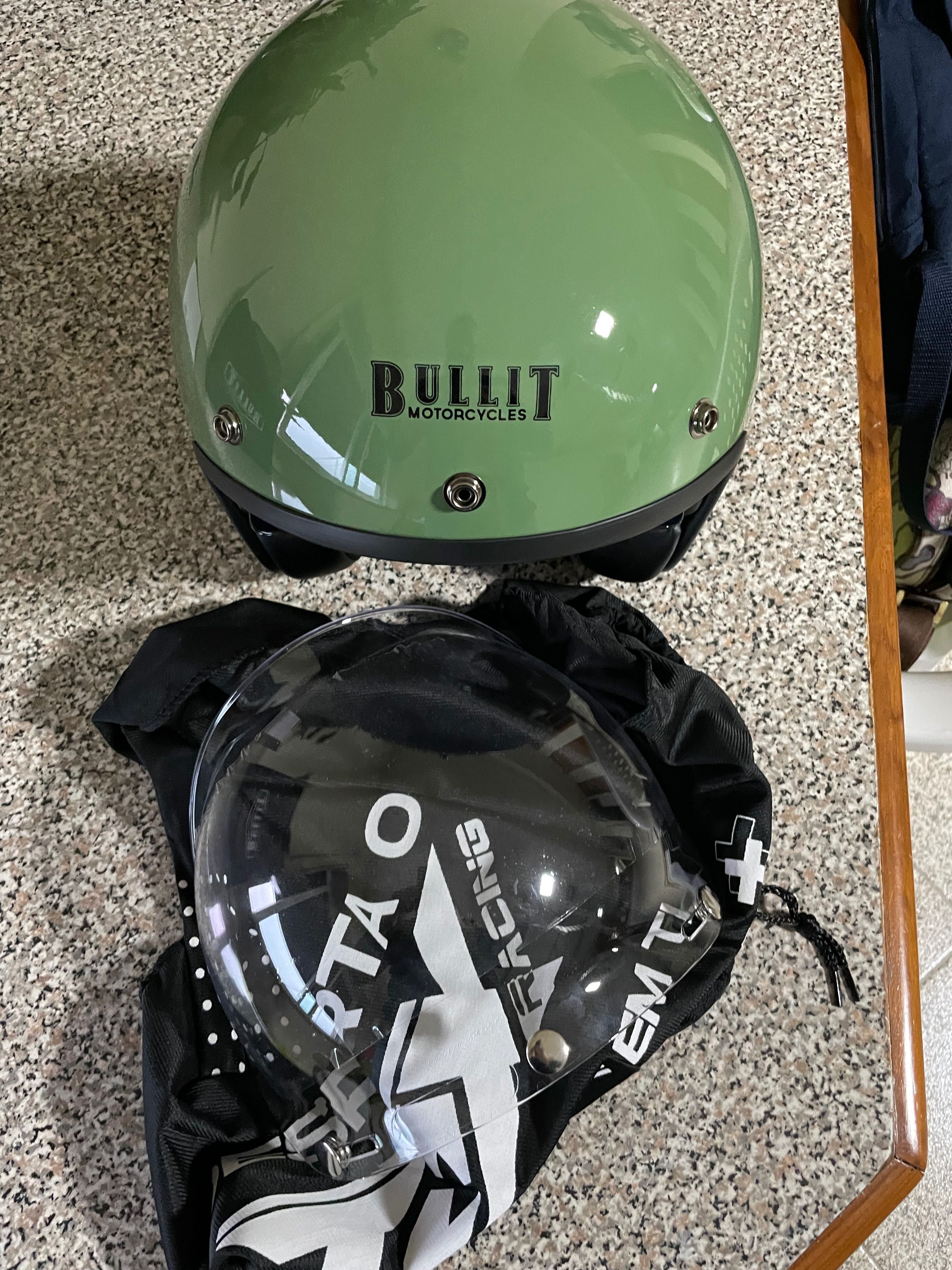 capacete vintage bullit verde