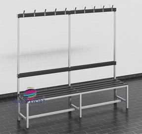 Banco Balneário Simples Duplo em ALUMÍNIO e Sapateira e Cabides NOVO