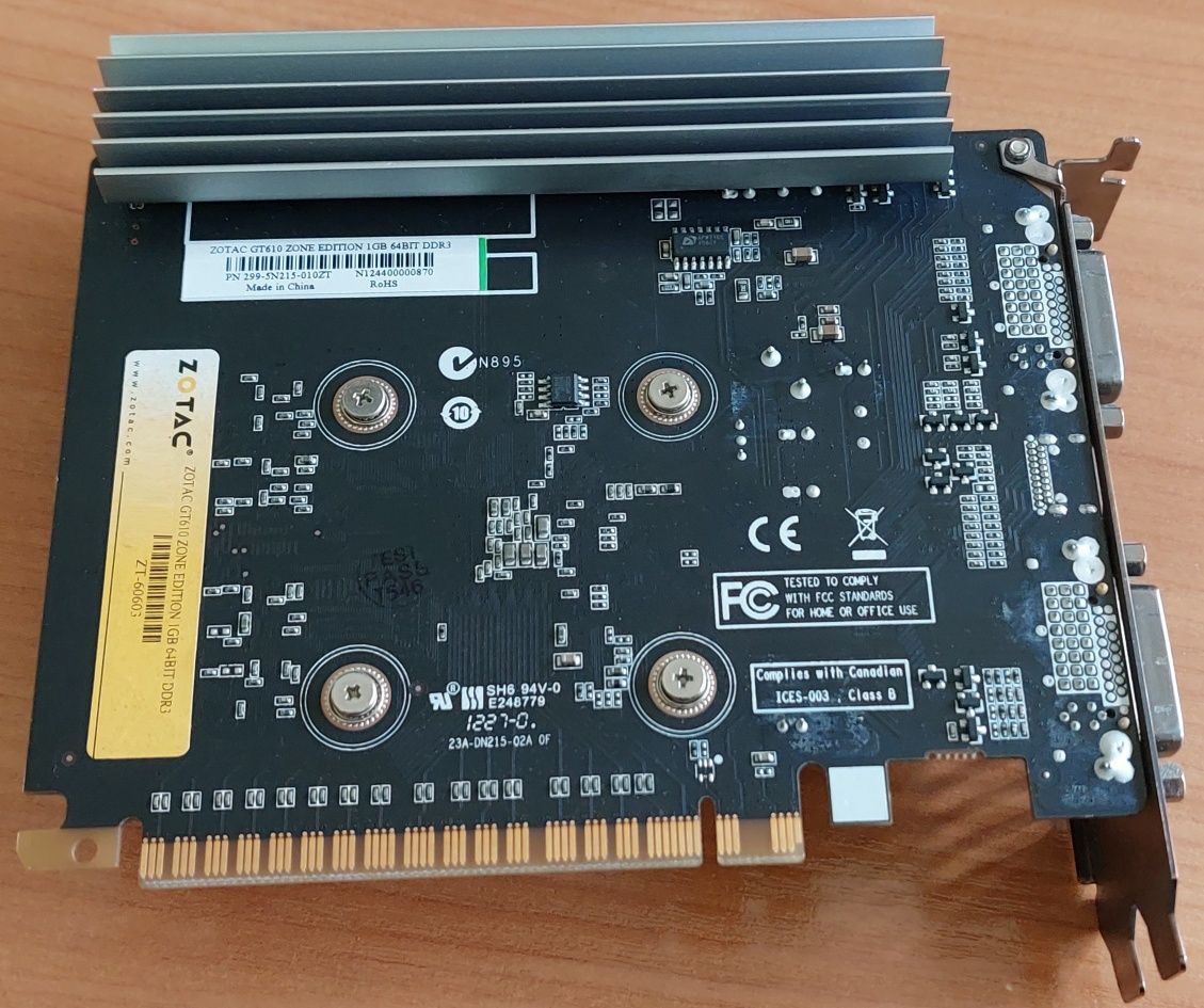 Karta graficzna PCI-E, GT 610 Zotac ZONE Edition 1GB, pasywne chłodzen