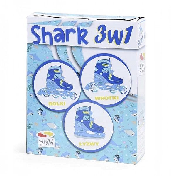 Rolki 3w1 wrotki łyżwy Shark regulowane blue 30-33