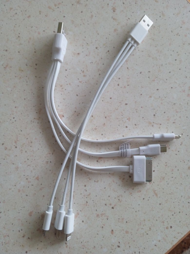 Dwa Nowe Kable USB do Ładowarki do Smartfona typ B i iPhone.