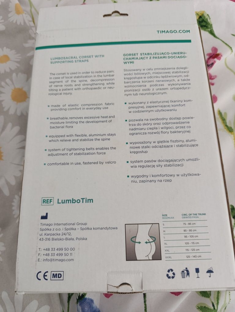 Gorset stabilizująco - unieruchamiający
