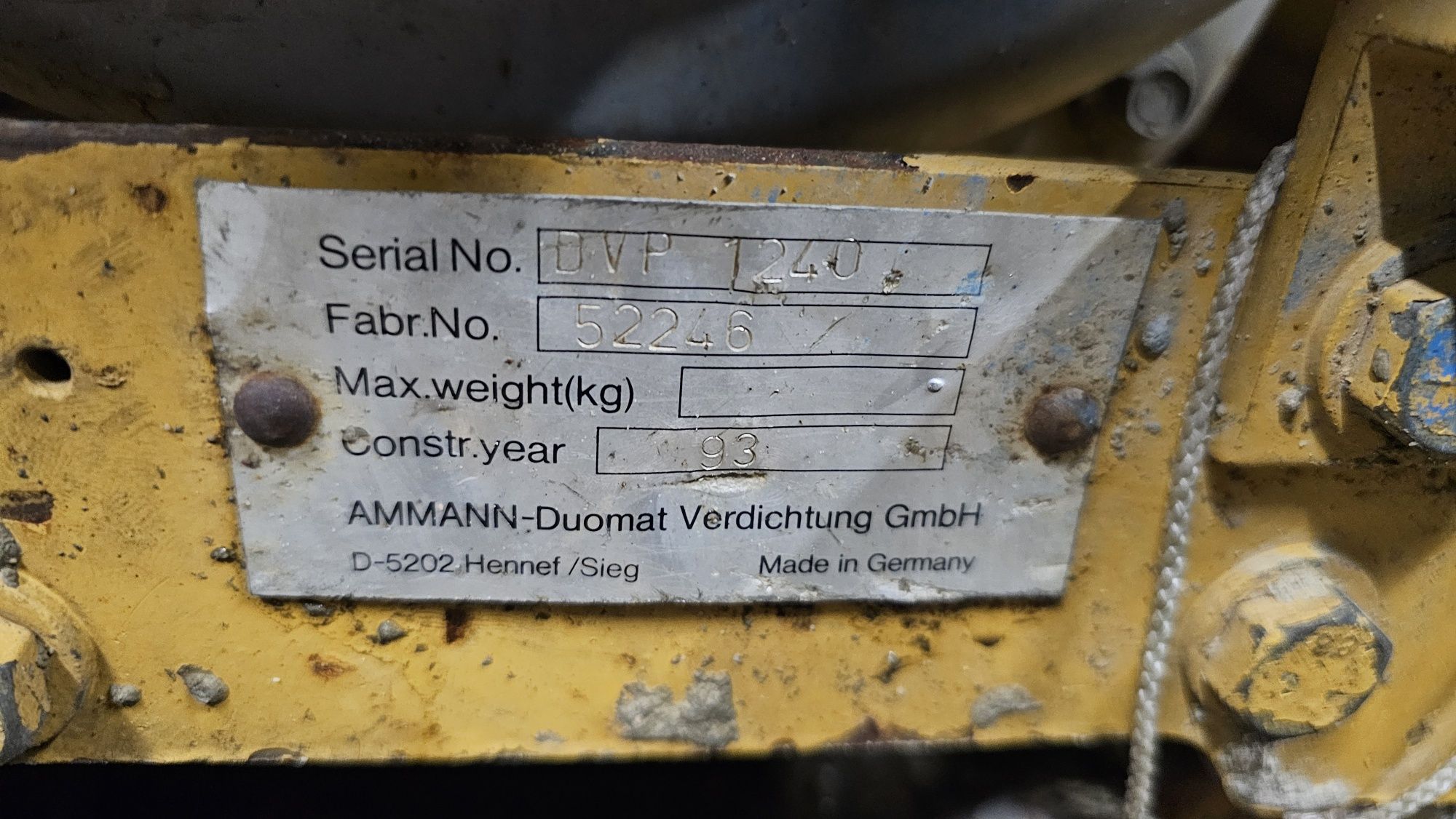 Zageszczarka  ubijarka dvp1240 Ammann  diesel yanmar ok.80kg