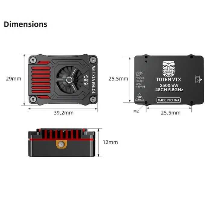 VTX Totem 5.8G 2.5W 48CH (Low raceband)