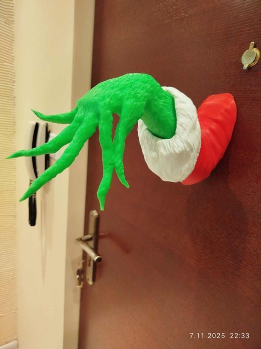 Ręka grinch wydruk 3d fluorescencyjna ozdoba świąteczna zawieszka