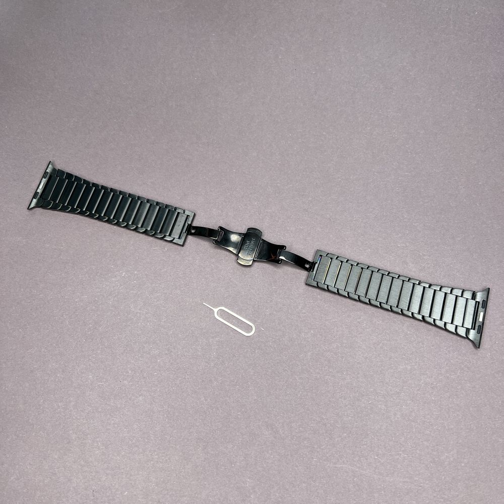 ОПТ браслет металлический Apple Watch Series 45 бабочка пластинками