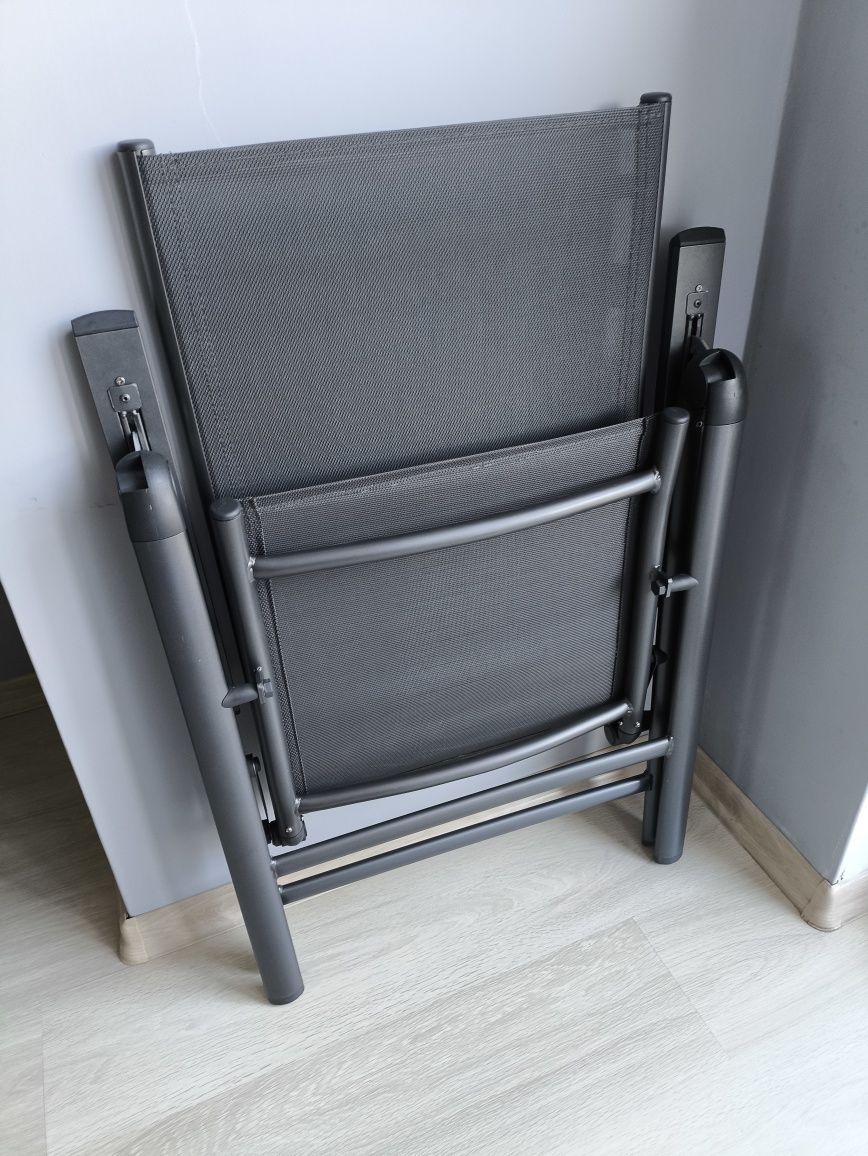 Fotel ogrodowy Livarno Houston , składany, aluminiowy, antracyt, 7 poz