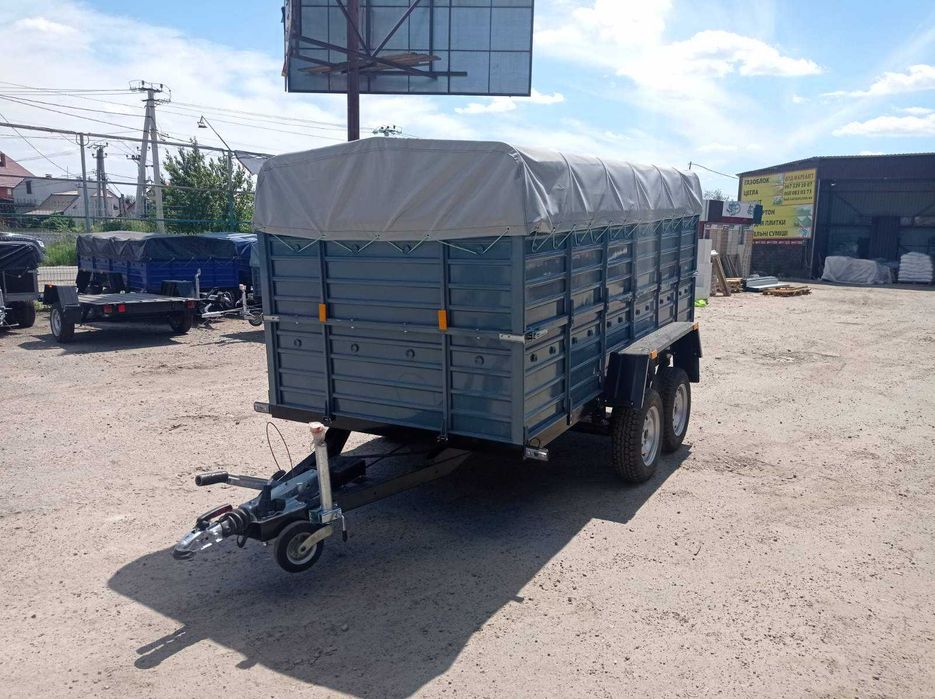 Гальмівний двовісний прицеп 3200*1560 КРД-109 тормозний причіп