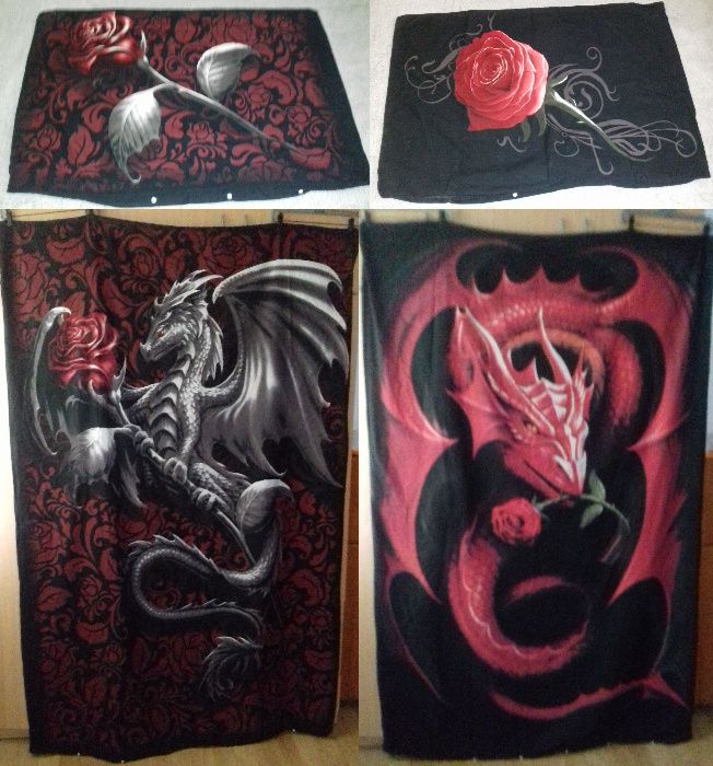 Obustronny Komplet Pościelowy Dragon Rose - SPIRAL / Goth, Rock