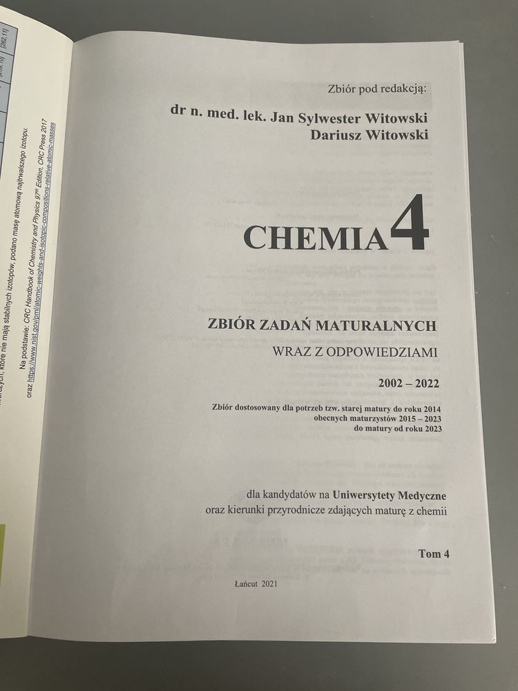 Zbiory zadań z chemii witowski