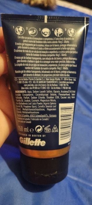 Gels d barbear gillete labs e king c