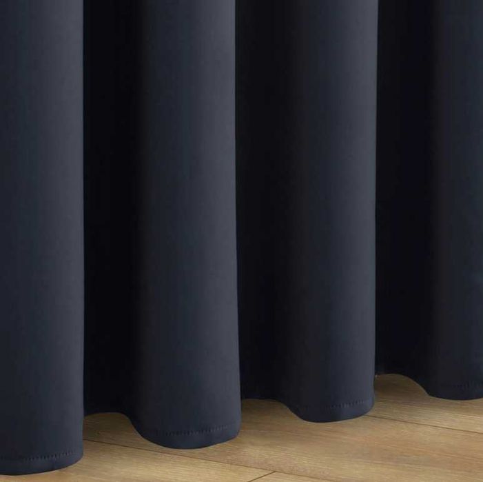 Zasłony zaciemniające z taśmą marszczącą, CIEMNY SZARY, 245 X 132, 2x