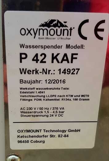 Dozownik do wody pitnej dystrybutor OXYMOUNT Powerwater P 42KAF 42KAR