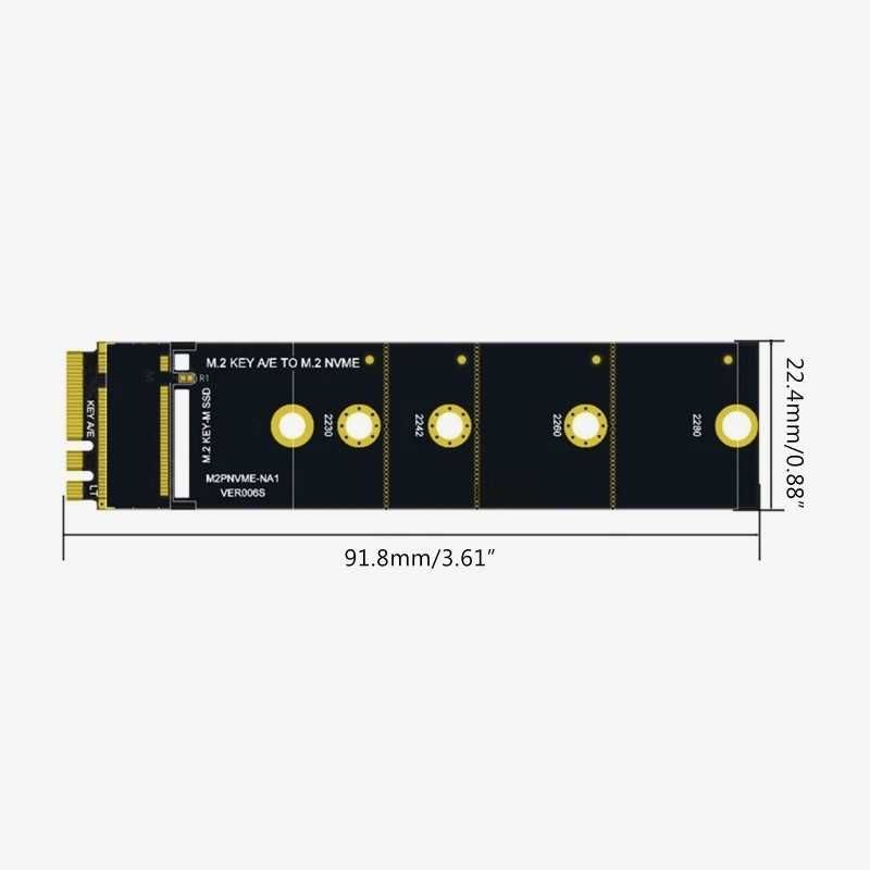 Adapter Przejściówka M.2 WiFi Klucz A/E do M.2 NVMe Dysk SSD Klucz M