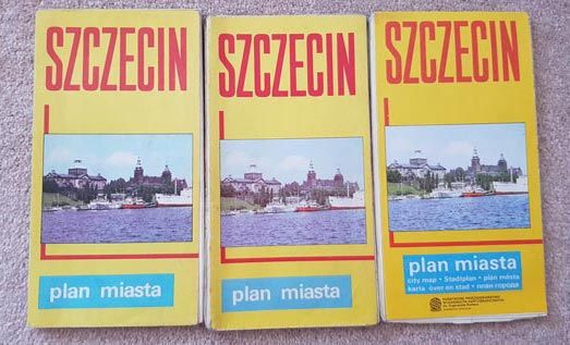 Mapa turystyczna plan miasta Szczecin lata 70/80
