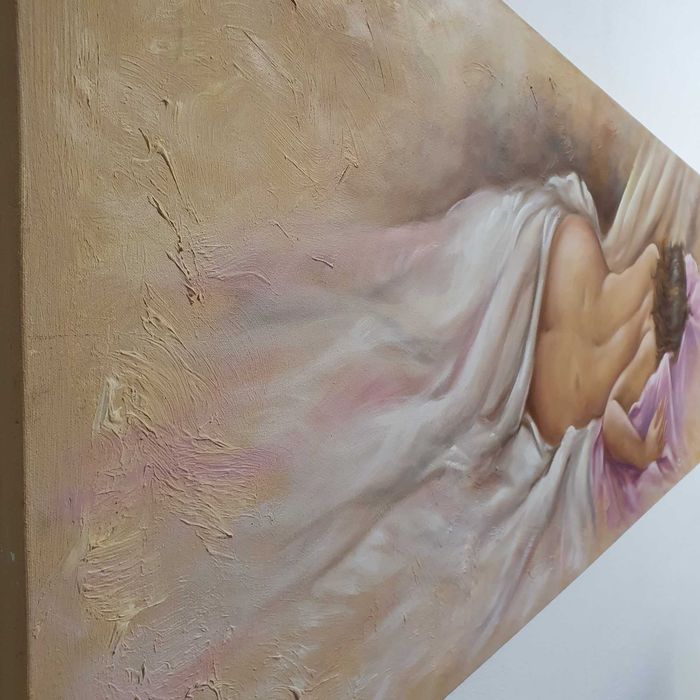 Quadro pintura a óleo mulher nua 1,50 cm X 50 cm