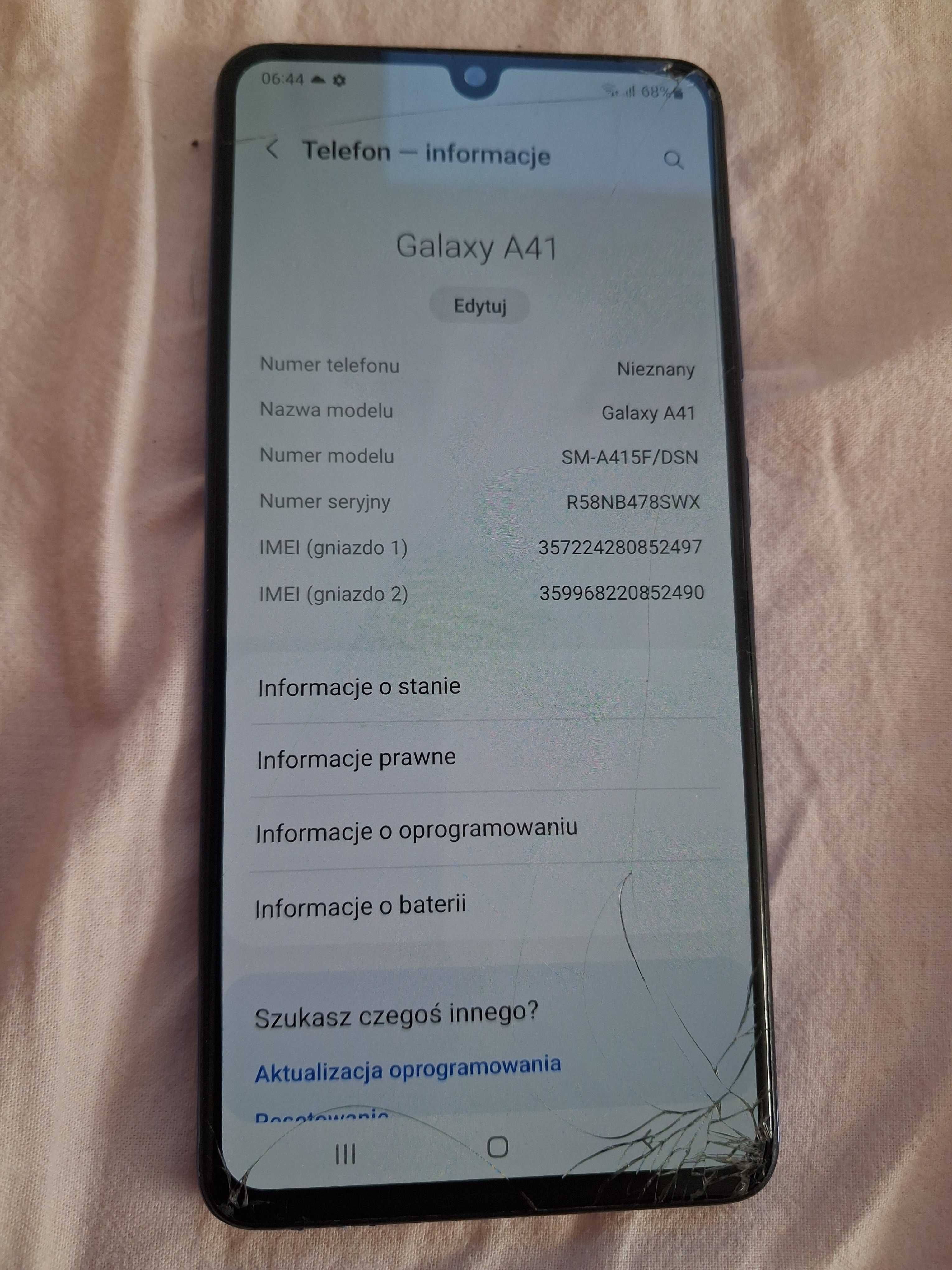 Telefon Samsung Galaxy A41 4/64 gb Dual Sim Android 12 A415F/DSN