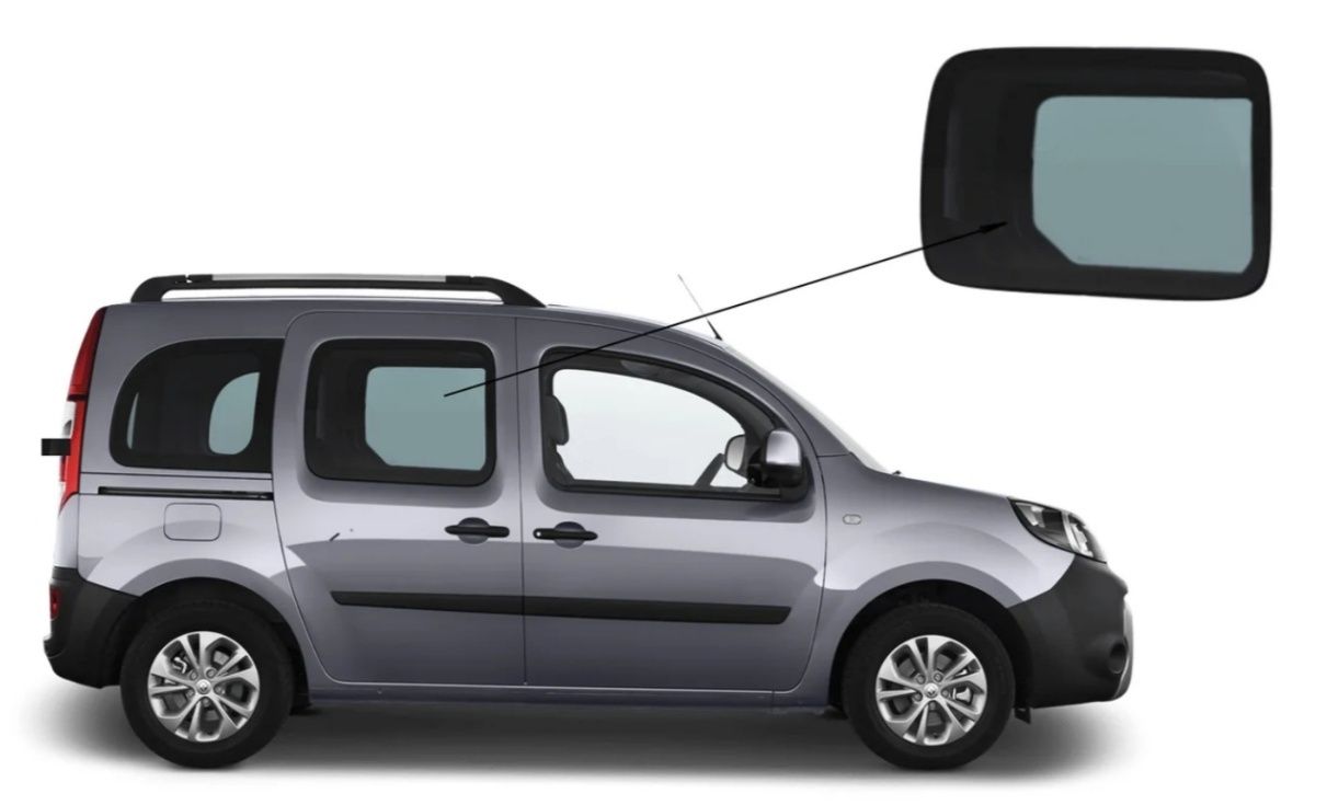 Стекло боковой средней двери Renault Kangoo 2