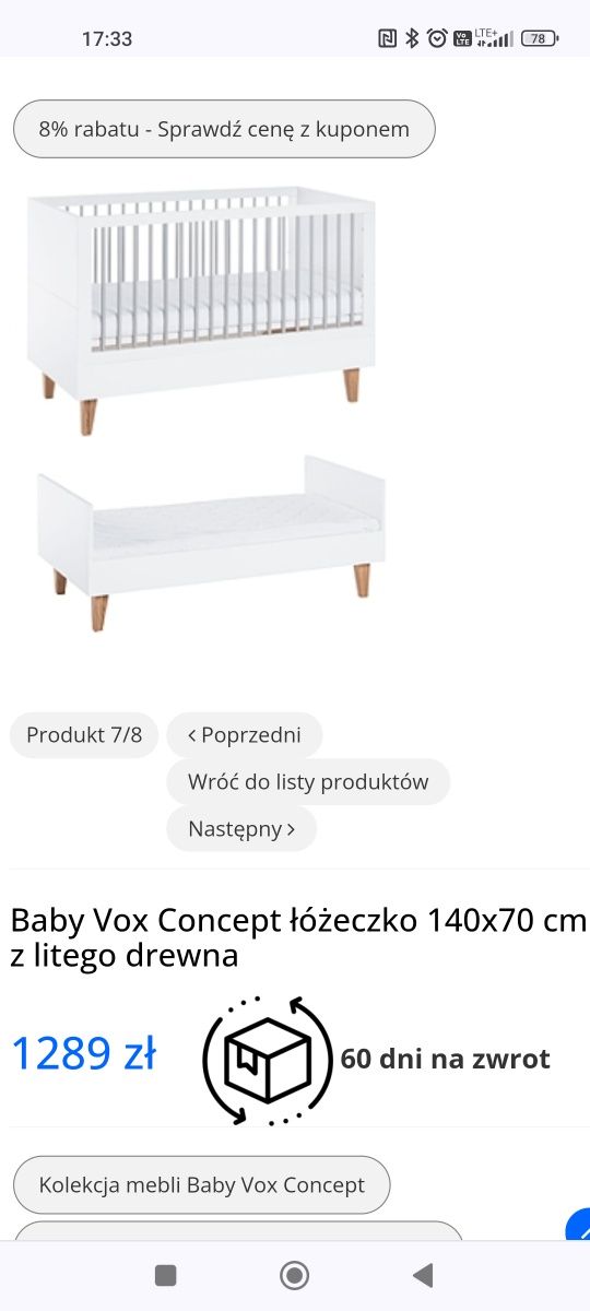 Łóżeczko VOX Conspet