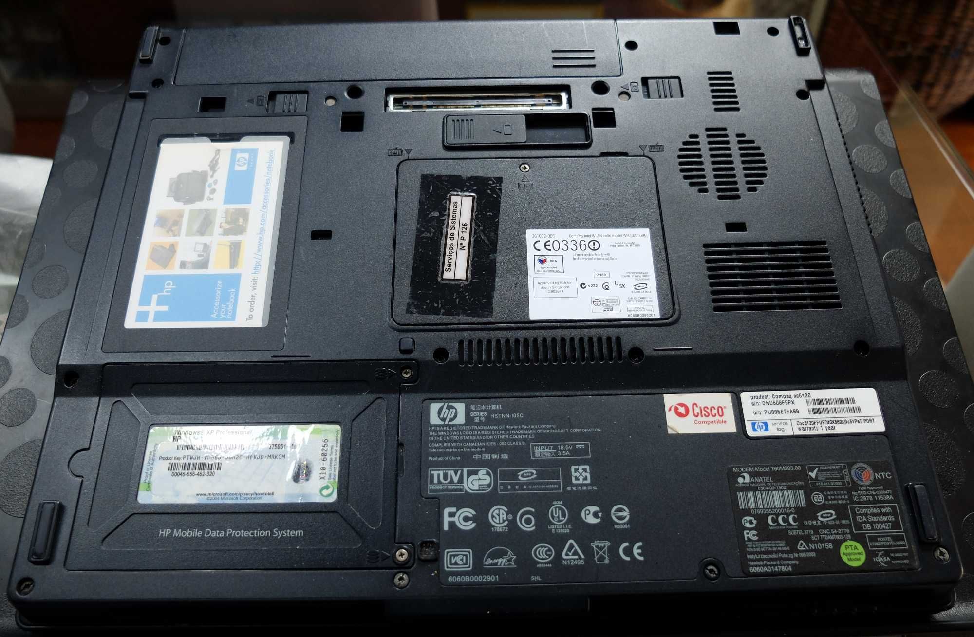 PC Notebook HP Compaq nc6120 - Vintage a funcionar perfeitamente