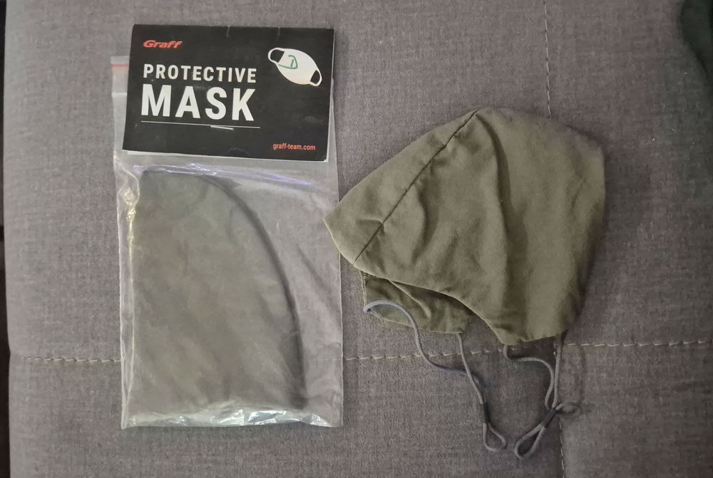 Maseczka na twarz maska wielokrotnego użytku khaki 100% modal