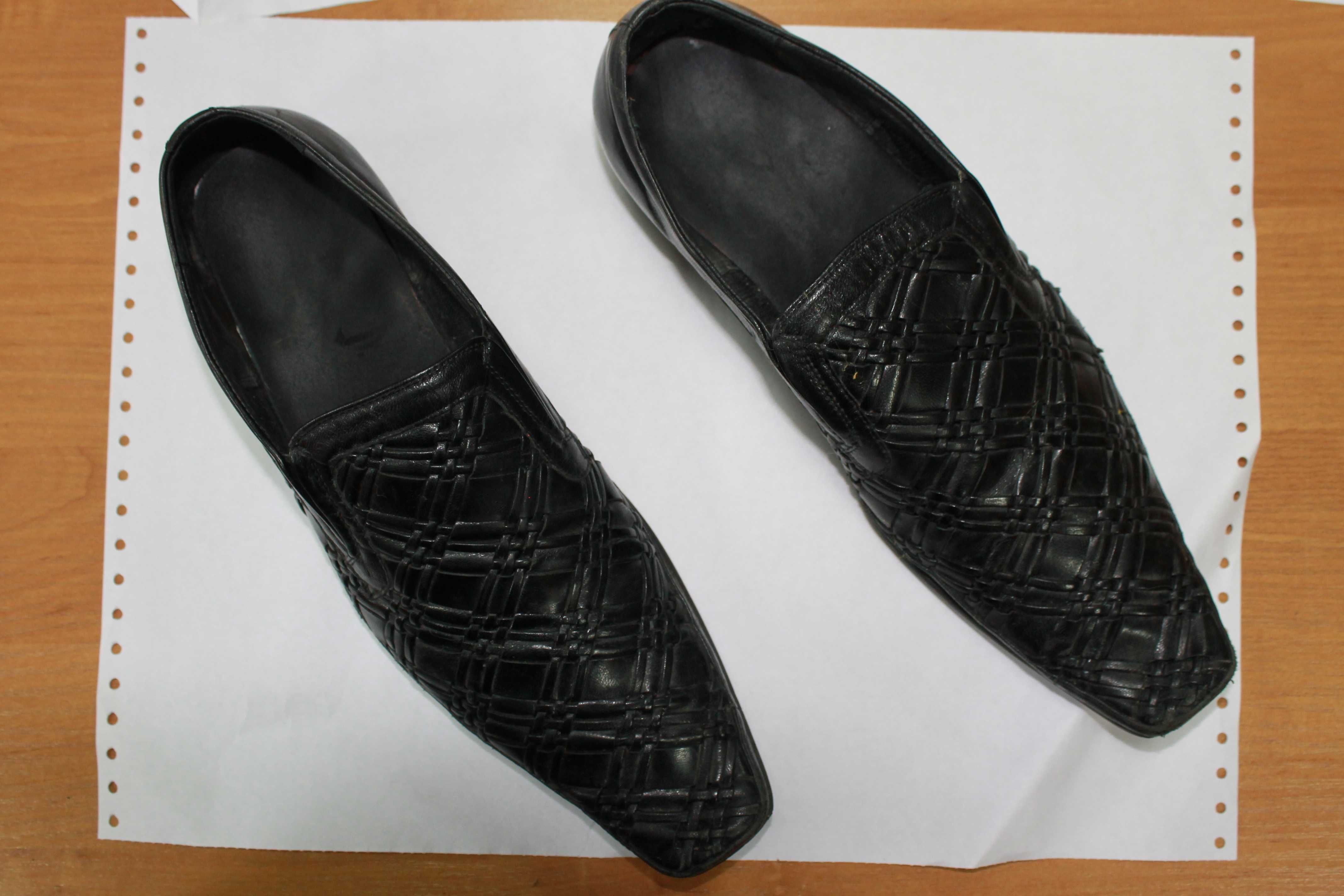 Туфли мужские, мокасины из натур кожи, импортные, черные, легкие  р.41