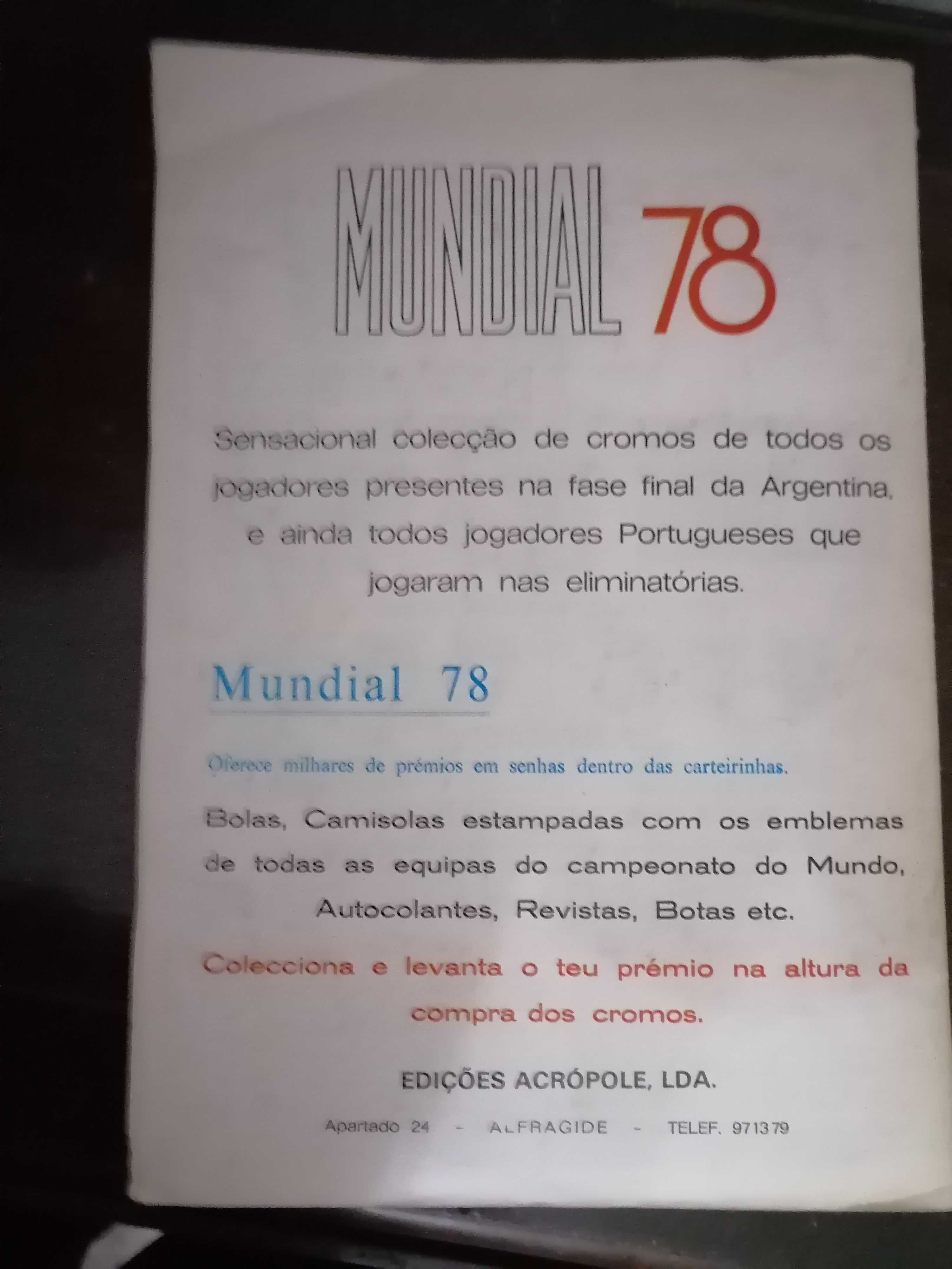 Caderneta Cromos MUNDIAL 78 Argentina *COMPLETA * Edições Acrópole