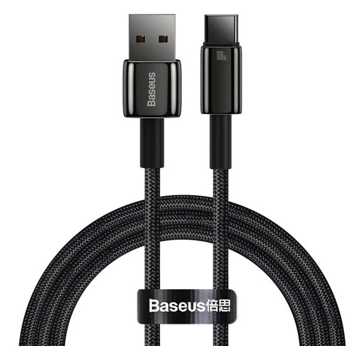 Kабель для швидкої зарядки USB -Type-C Baseus 100W 6A Tungsten Gold 1м