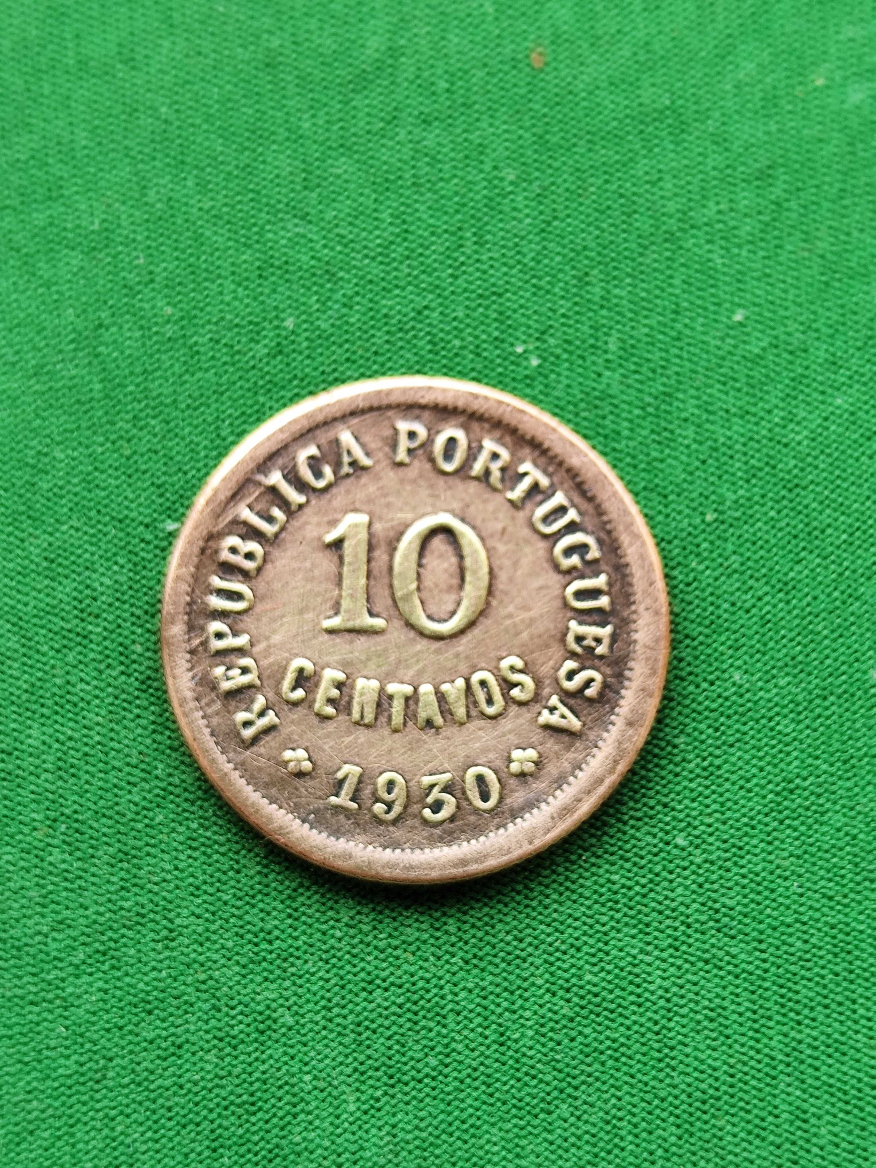 Moeda de 10 centavos de 1930, rara, mbc