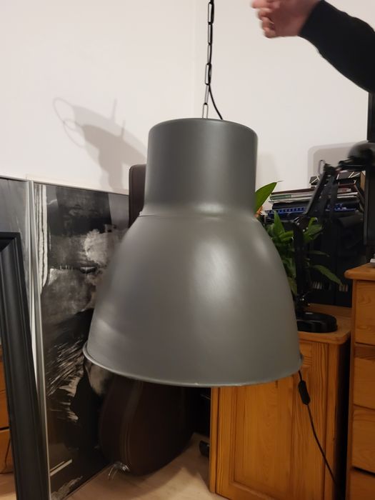IKEA lampa wisząca sufitowa loft duży klasz szara