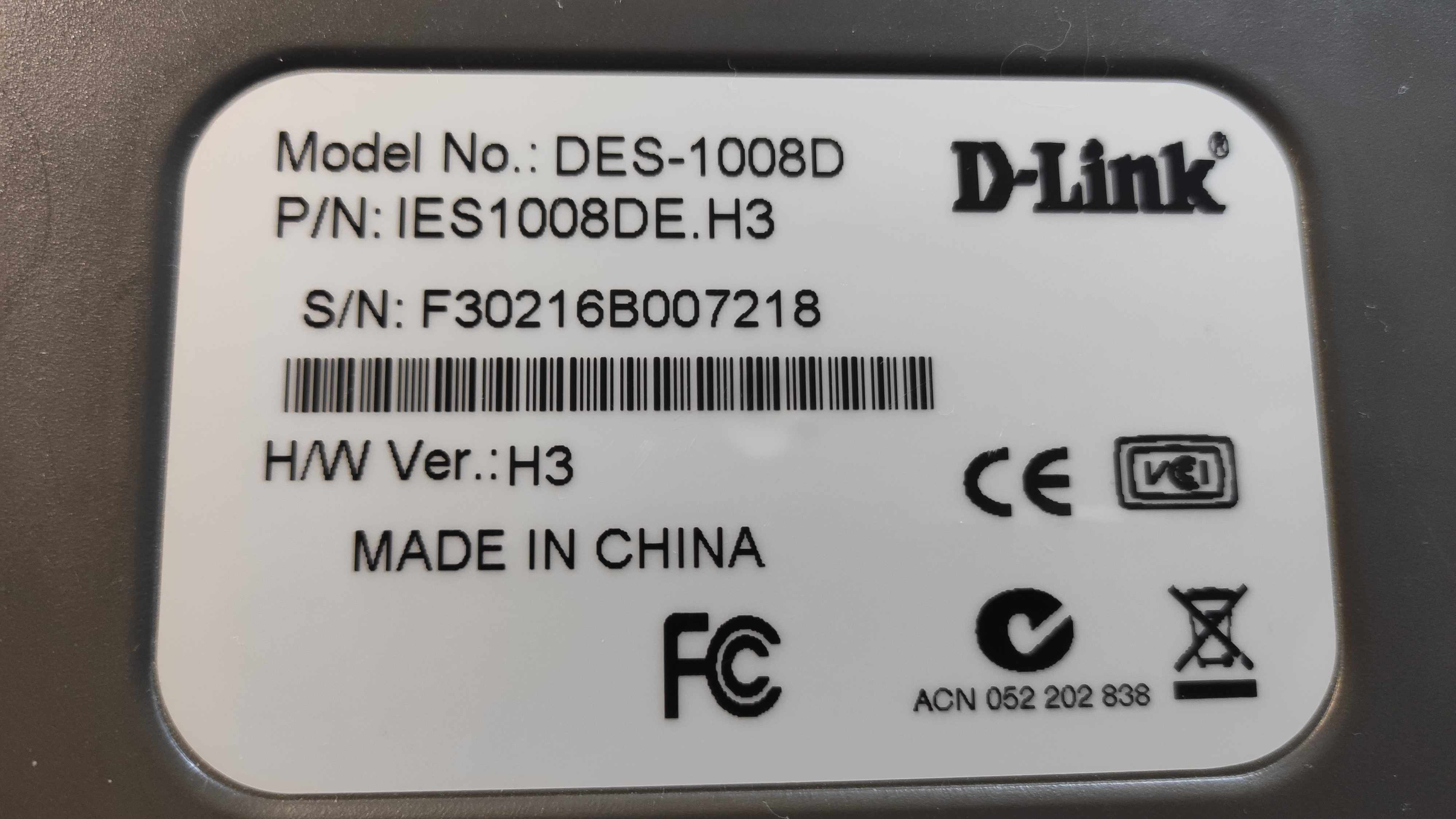 Комутатор (Switch) D-Link DES-1008D (8 портів по 100 Мбіт/с)