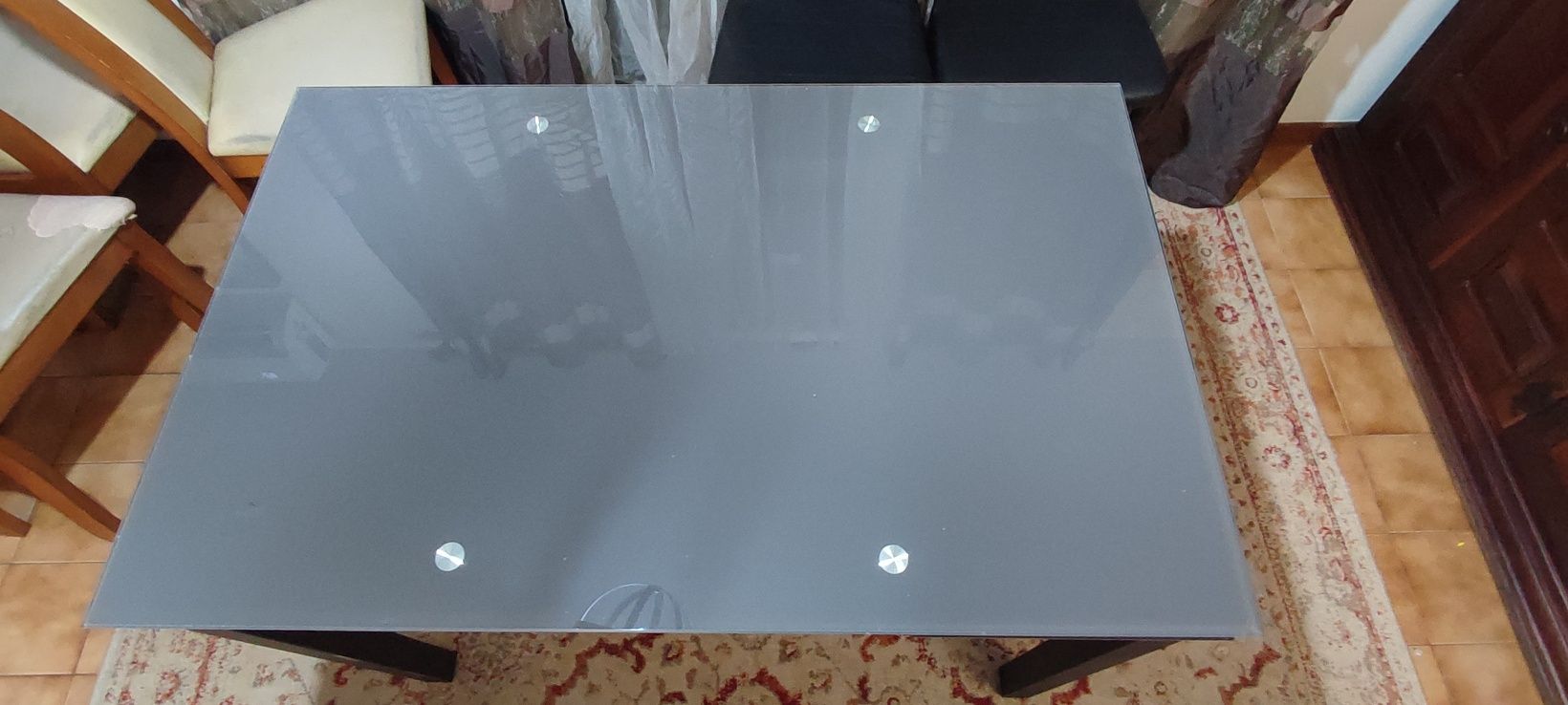 Mesa extensível tampo vidro