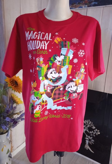 Świetny świąteczny t-shirt koszulka damska nadruk Disney M L XL