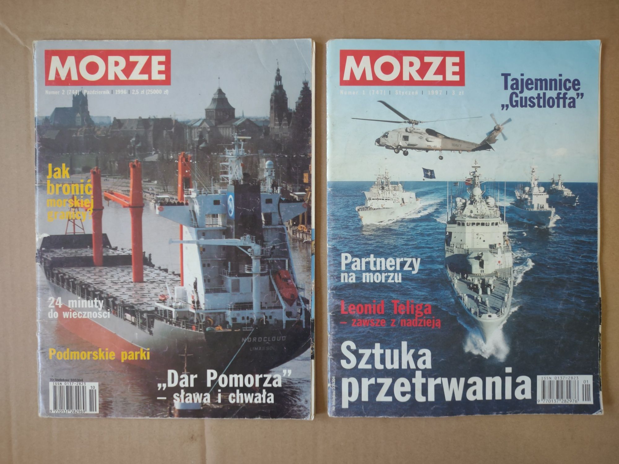 Czasopismo Morze Rok 1996/1997 Nr 1,2 Styczeń, Październik