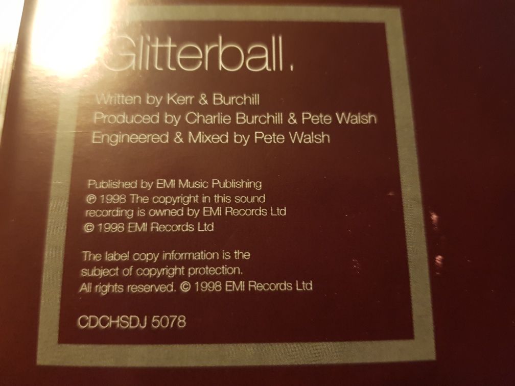 CD Singiel Simple Minds Glitterball Chrysalis/EMI Holland 1998